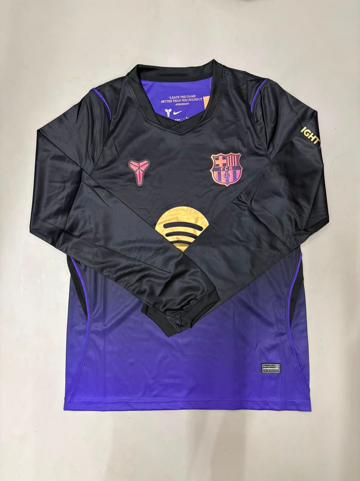 FC Barcelona x Kobe Bryant Long Sleeve Jersey | Black Purple Jersey (Master Quality)